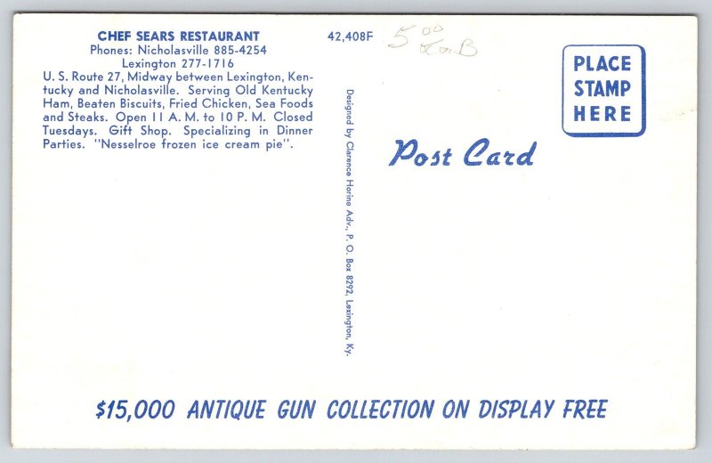 Lexington-Nicholasville KY~Chef Sears Restaurant~Interior Jukebox~1950s Cars