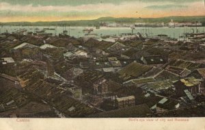 china, CANTON GUANGZHOU 廣州, Bird's Eye View of City and Honanam (1899) Postcard