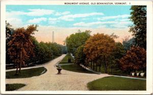 Monument Avenue Old Bennington Vermont Vintage Postcard Y01