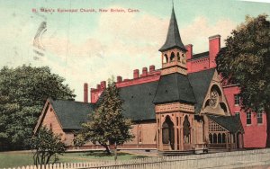 Vintage Postcard 1908 St. Mark's Episcopal Church New Britain Connecticut CT