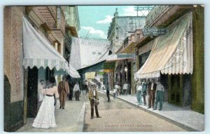 HAVANA, CUBA ~ Street Scene OBISPO STREET ca 1910s Postcard