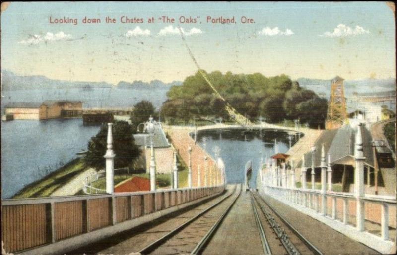 Portland OR The Oaks - Chutes c1910 Postcard