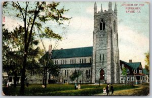 Vtg Sayre Pennsylvania PA Church Of The Redeemer 1907 View Old Postcard