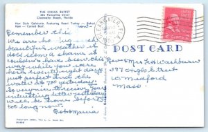 CLEARWATER BEACH, Florida FL ~ Clown CIRCUS BUFFET Roadside 1955  Postcard
