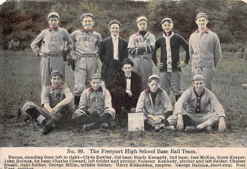 The Freeport High School Base Ball Team Baseball, Unused some corner wear mor...