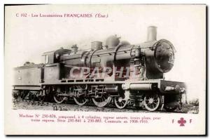 Postcard Old Train Locomotive Machine 230878