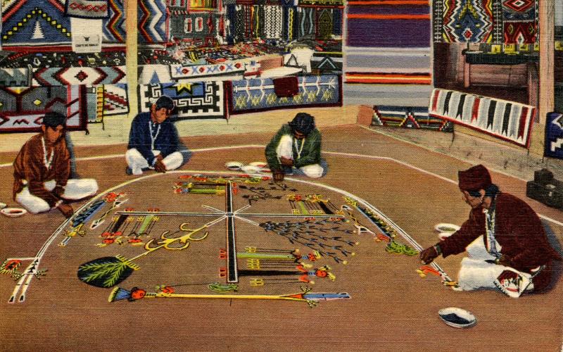 Navajo Indians - Whirling Log Sand Painting