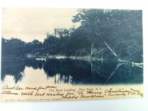 Vintage Postcard The Boat Landing Lake Scene Pine Bush New York Posted1905