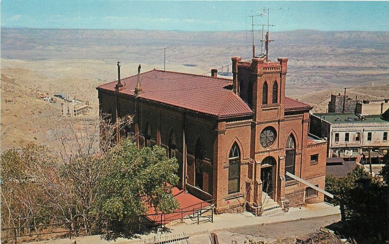 Postcard Arizona Jerome Holy Family Catholic Church 1960s Bradshaw 23-8127