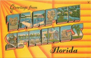 Hartman Card Large Letters Naples Springs Florida 1940s Postcard 21-3084
