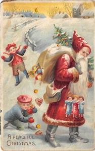 Hold To Light Santa Claus A Peaceful Christmas Writing on back a lot of corne...