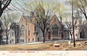 Presbyterian Church Marietta Ohio 1907 postcard