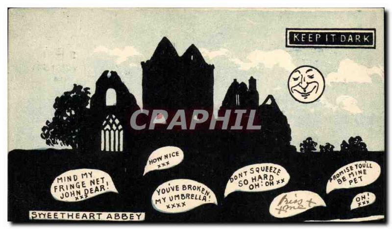 Old Postcard Against the light keep it dark Sweetheart Abbey