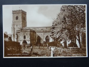 Shropshire MUCH WENLOCK CHURCH - Old RP Postcard by R.M.& S Ltd