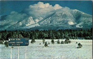 Winter Scene Flagstaff AZ Arizona Snow Bowl Unused Vintage Postcard KH4