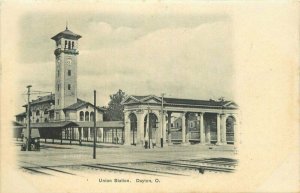 Dayton Ohio C-1905 Railroad Depot Postcard Union Station Rochester News 21-7440