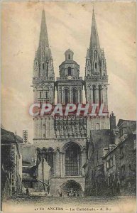 Old Postcard Angers cathedral