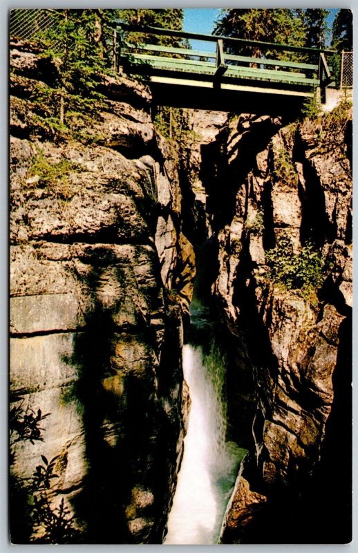 Vtg Alberta Canada Maligne Canyon River View Jasper National Park Postcard
