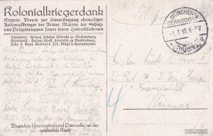 WW1 GERMAN SUBMARINE ON PATROL PAINTING E.V. BAVMGARTEN POSTCARD 1918 postmark