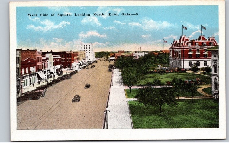 c1920 West Side Of Square North Enid Oklahoma OK Street View Garfield County
