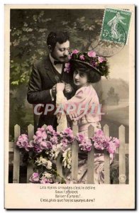 Fantasy - Couple - hands clutching c & # 39est delirium - Old Postcard