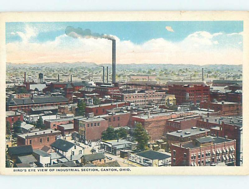 Unused W-Border FACTORY SCENE Canton Ohio OH c6842