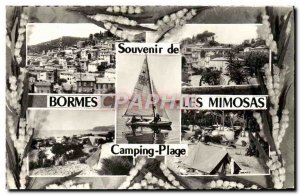 Postcard Modern Bormes Les Mimosas Camping Plage