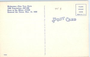 1940s Large Letter Greetings from Maine Augusta ME Postcard