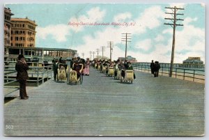 1907 Rolling Chairs On Boardwalk Atlantic City New Jersey NJ Posted Postcard