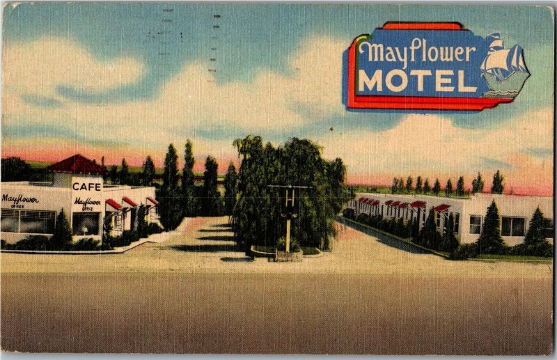 Mayflower Motel on Route 66, Albuquerque NM c1950s Vintage Postcard C60