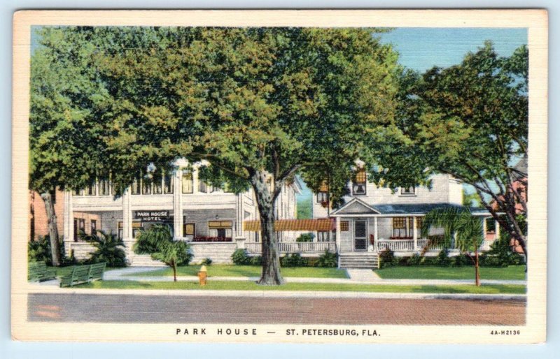 ST. PETERSBURG, Florida FL ~ Roadside PARK HOUSE HOTEL 1930s Linen Postcard