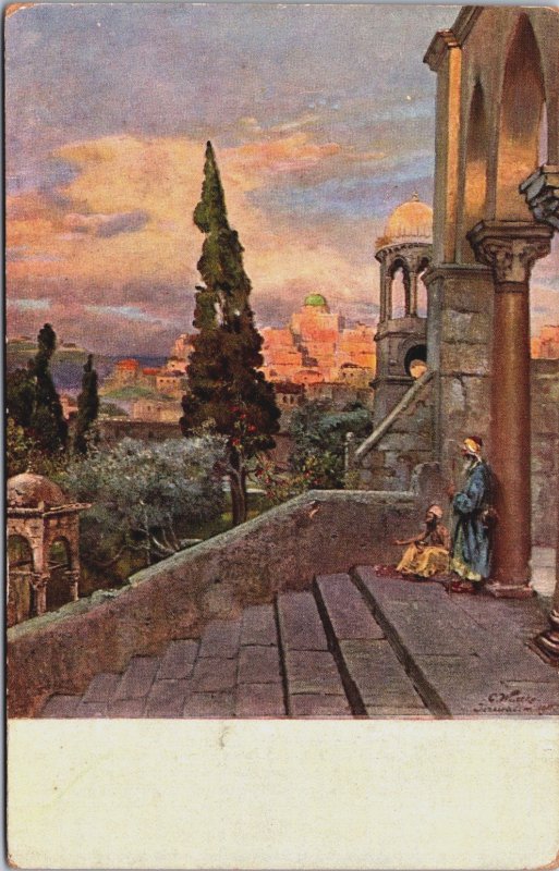 Palestine Israel Blick auf Jerusalem vom Tempelplatz Vintage Postcard C081