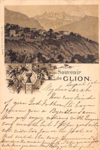 Glion Switzerland Birds Eye View Souvenir Greetings Vintage Postcard AA70511