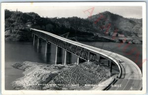 1950 Redding, Cali. RPPC Pit River Bridge Real Photo Postcard CA Eastman A164