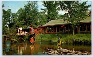 BALDWIN, Michigan MI ~ Roadside HURLEY'S LODGE Cottages 1968 Fishing Postcard