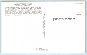 ROCKBRIDGE, Missouri MO ~ Roadside RAINBOW TROUT RANCH Ozark County Postcard