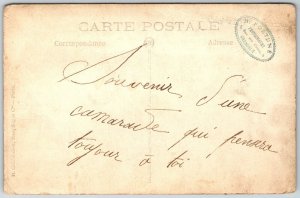 Grenoble France c1917 RPPC Real Photo Postcard Man Woman Skirt Married Couple