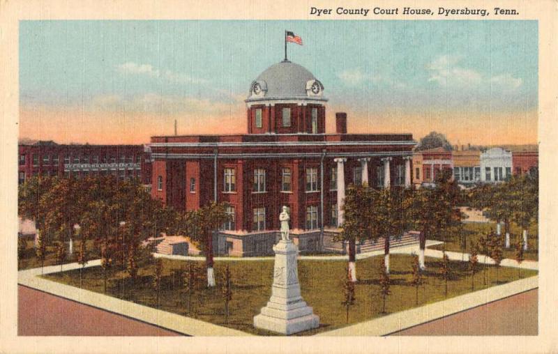Dyersburg Tennessee Court House Birdseye View Antique Postcard K78076