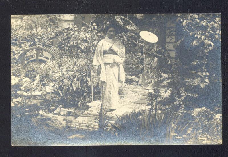 RPPC NIKKO JAPAN JAPANESE GEISHA GIRL VINTAGE REAL PHOTO POSTCARD