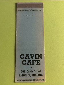 Vintage Matchbook Cover Ligonier Indiana Cavin Cafe MB180