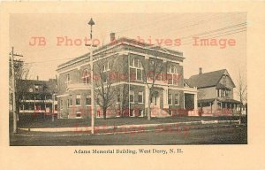 NH, West Derry, New Hampshire, Adams Memorial Building, Exterior Scene