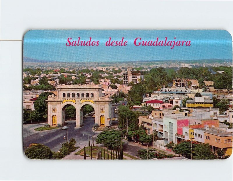 Postcard Panoramic View of Western Entrance Greetings from Guadalajara Mexico