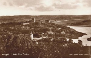 Sweden Kungälv Utsikt frean Fontin Kungalv Vintage RPPC 08.92