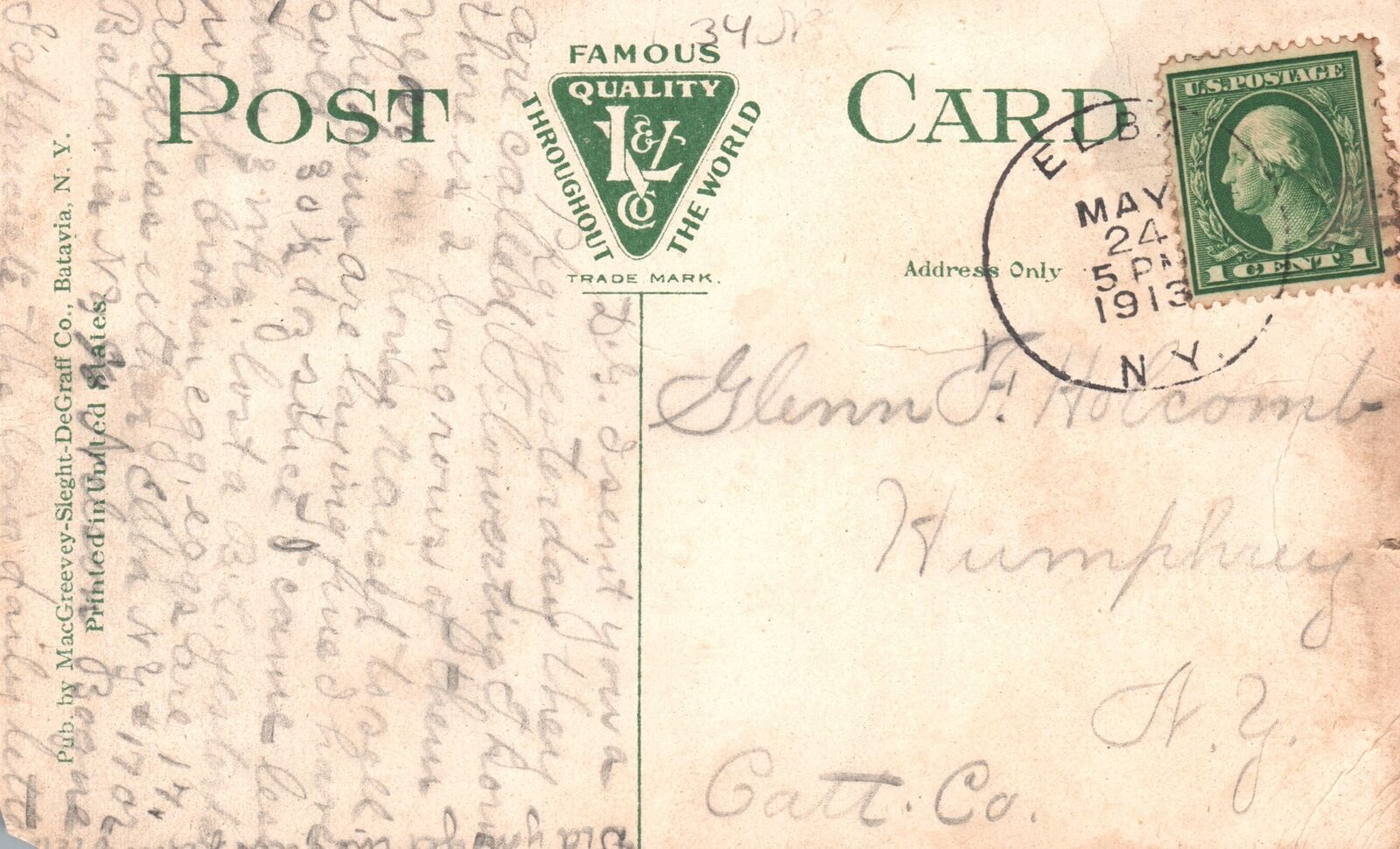 Vintage Postcard 1913 View Of Horseshoe Lake Batavia New York NY