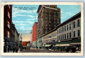 1920 Grand Rapids Michigan MI Vintage Postcard Upper Monroe Avenue View Building