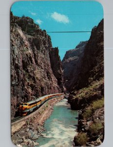 Streamline Train at Bottom of Royal Gorge Canon City CO Postcard PC362