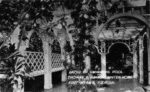 Patio of Swimming Pool Thomas A Edison Winter Home, real photo Fort Myers FL