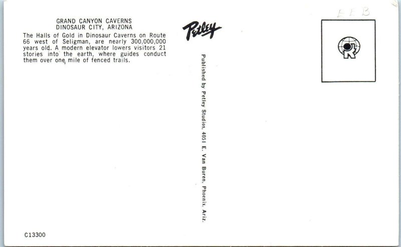 DINOSAUR CITY, AZ Arizona  GRAND CANYON CAVERNS Route 66   c1960s  Postcard