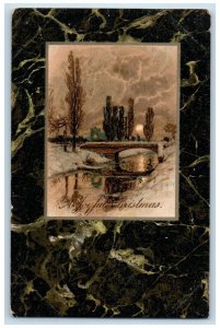 1906 Joyful Christmas Bridge Winter Nash Hope Valley RI, Wilmington DE Postcard