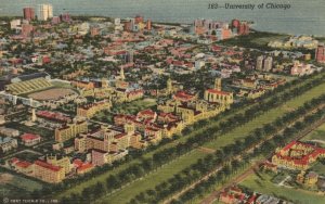 Vintage Postcard A Bird's Eye View Of Beautiful University Of Chicago Illinois